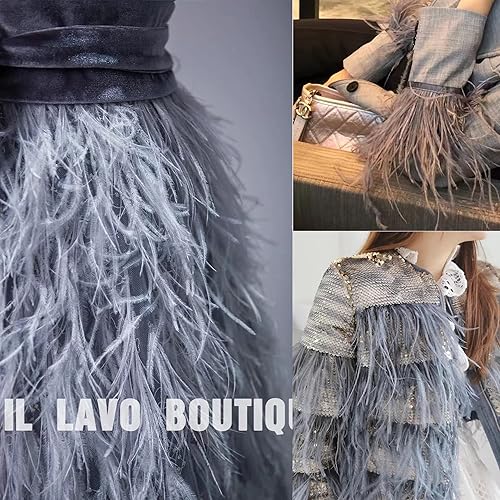 Miniatura 7 de Happy Feather - 1,8 metros de flecos de plumas de avestruz blancas de 5-6 pulgadas para manualidades, costura, disfraces y decoración de vestidos