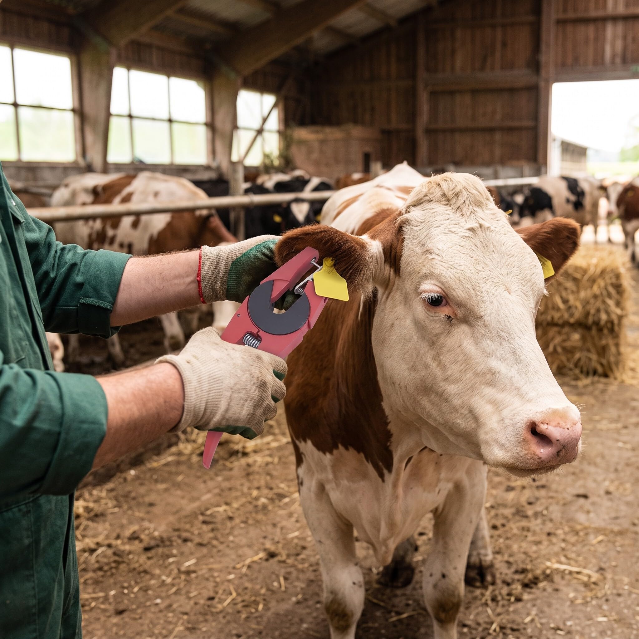 Zerodis Pince pour étiquettes D'oreille de Bétail, Outil D'identification D'animaux Indolore avec Ressort Solide et Poignée Antidérapante, pour Porcs, Moutons, Bovins, Chèvres, Chiens