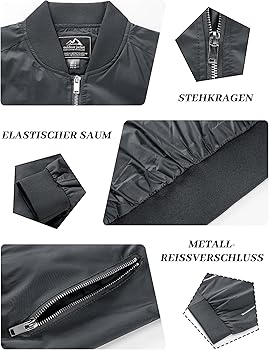 TACVASEN Übergangsjacke Herren - Winddichte Bomberjacke Mit Stehkragen | Warm & Style