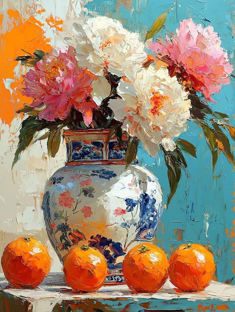 WEISHIWE Frutta floreale Dipingere con i Numeri per Adulti, 70x90cm a-430 | Paint by Numbers Kit con Pennelli e Acrilico Pigmento, Fai da te Olio La Pittura di Numeri Kit, Decora la Casa, senza Cornice