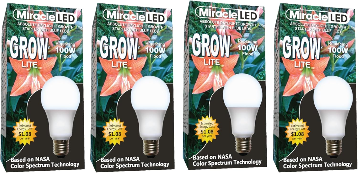 Miracle LEDs Blue Spectrum Absolute Daylight Grow Light Bulbs (4-Pack)
