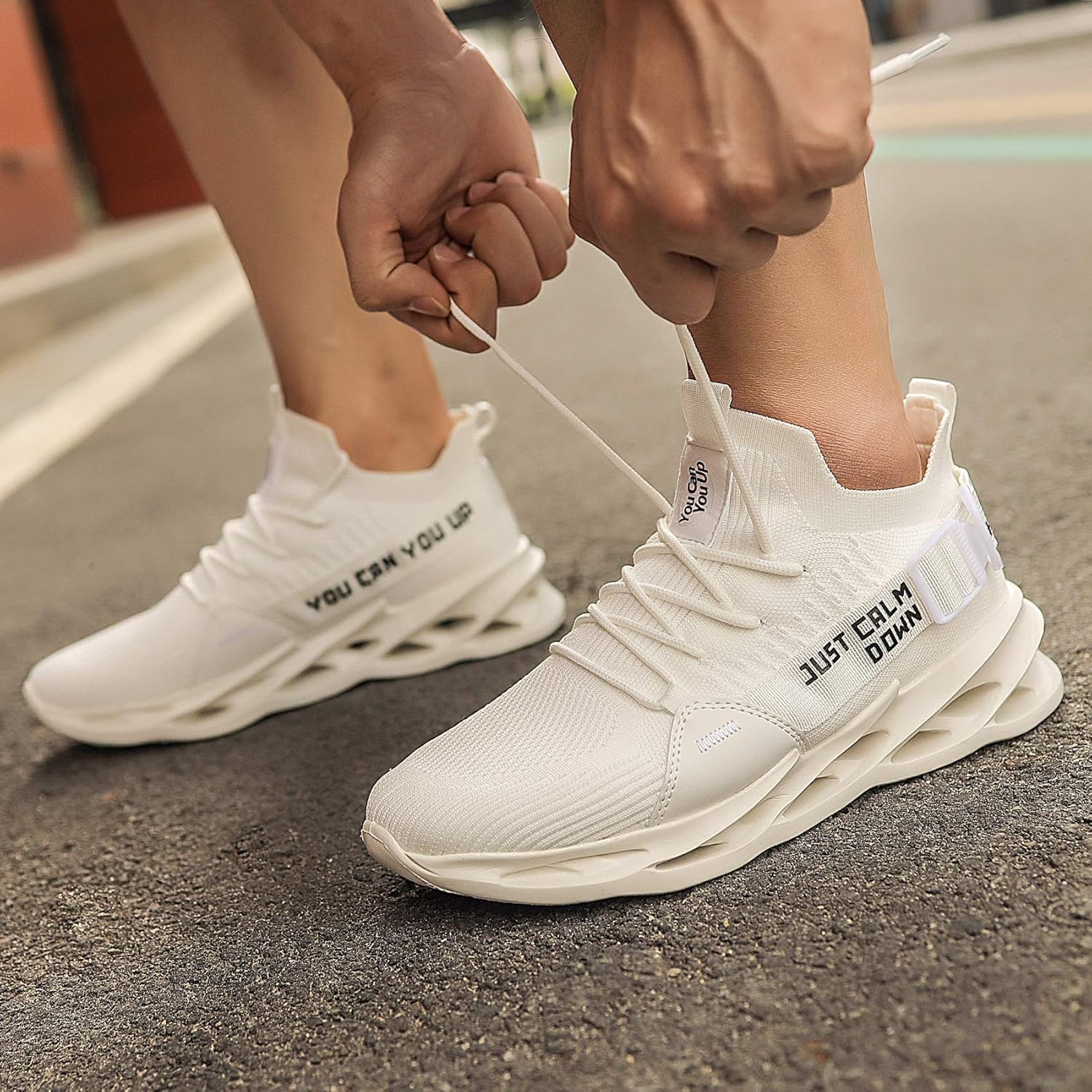 Men's Casual Shoes Lightweight Tennis Fashion Sports Shoes Blade Breathable Running Shoes