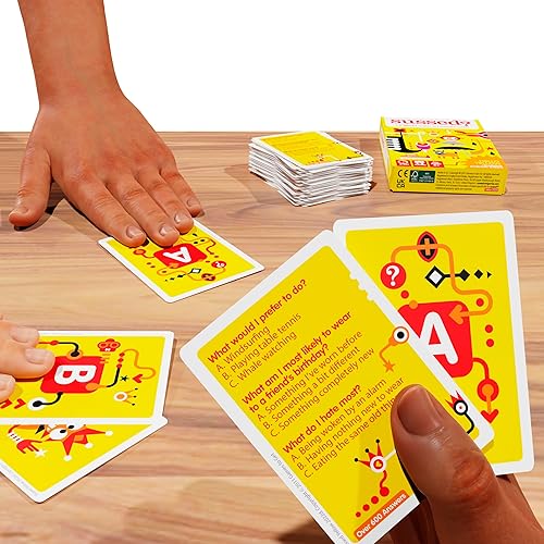 Miniatura 7 de SUSSED 400 locos iniciadores de conversación para niños, adolescentes y adultos, juego de cartas familiar, paquete de mazos naranja y amarillo,