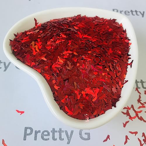 Miniatura 4 de PrettyG LB300 LB300 - Zapatos de tacón alto rojo con forma de lentejuelas holográficas con purpurina - Festival Rave Beauty Maquillaje Face Body