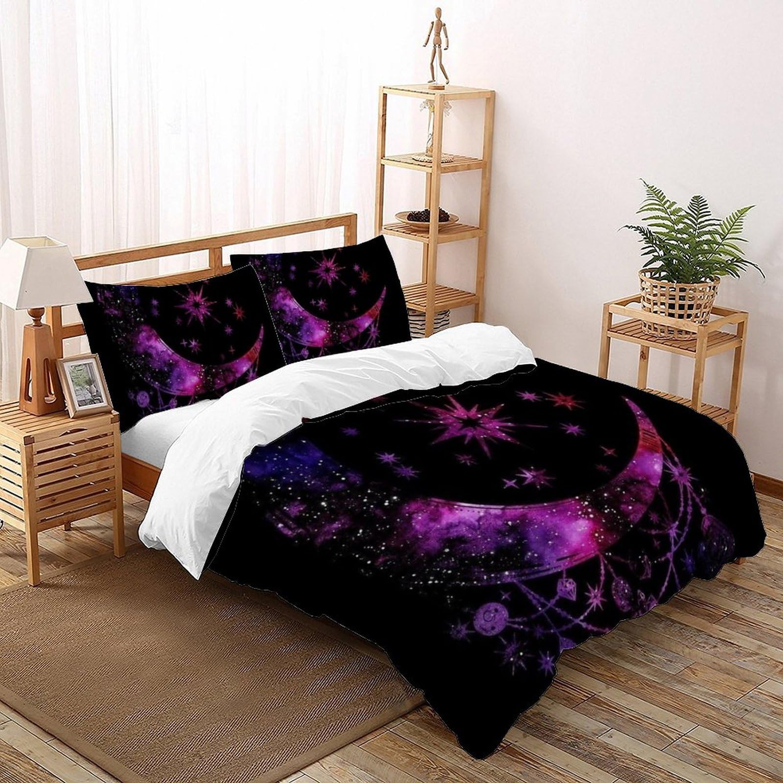 Housse de couette 3D facile d'entretien pour lit 220x240 avec fermeture éclair robuste