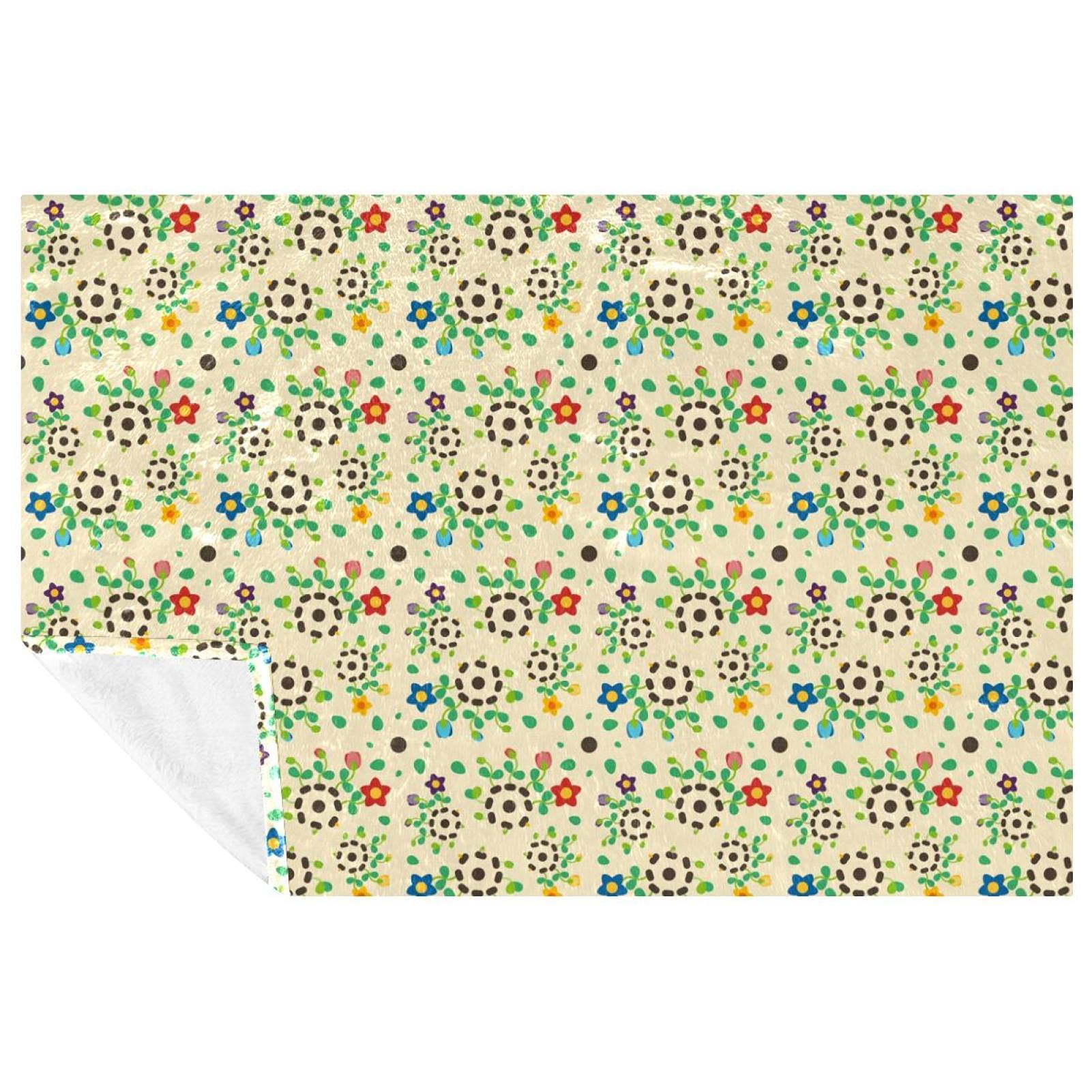 Couverture chaude anti-courants d'air lit et canapé à motif floral imprimé