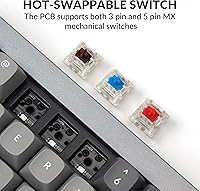 Vista 4 de Keychron Teclado mecánico personalizado Q7 70 de diseño QMKVIA macro programable con interruptor Gateron G Pro azul intercambiable en caliente