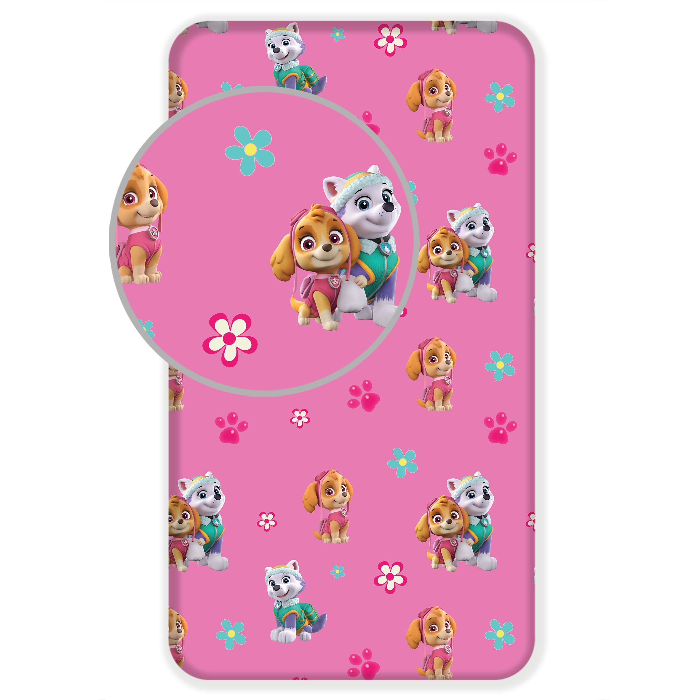 Paw Patrol Rosa 3 Piezas Funda Nórdica Cama 90 140x200 + Funda | Funda nórdica + bajera 90x200 | Algodón natural transpirable | Nickelodeon | Niña 3-8 | Regalo | Lavable a máquina