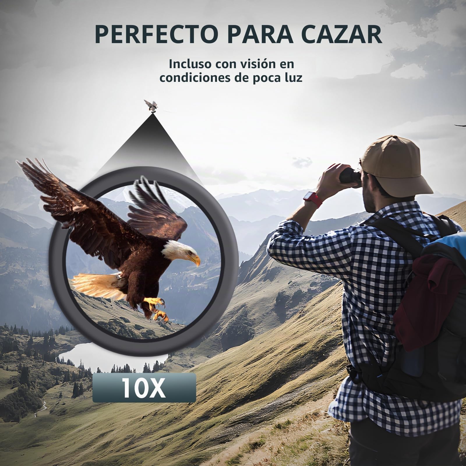 Prismáticos compactos de alto rendimiento 10 x 25, impermeables, a prueba de niebla y golpes para niños, observación de aves