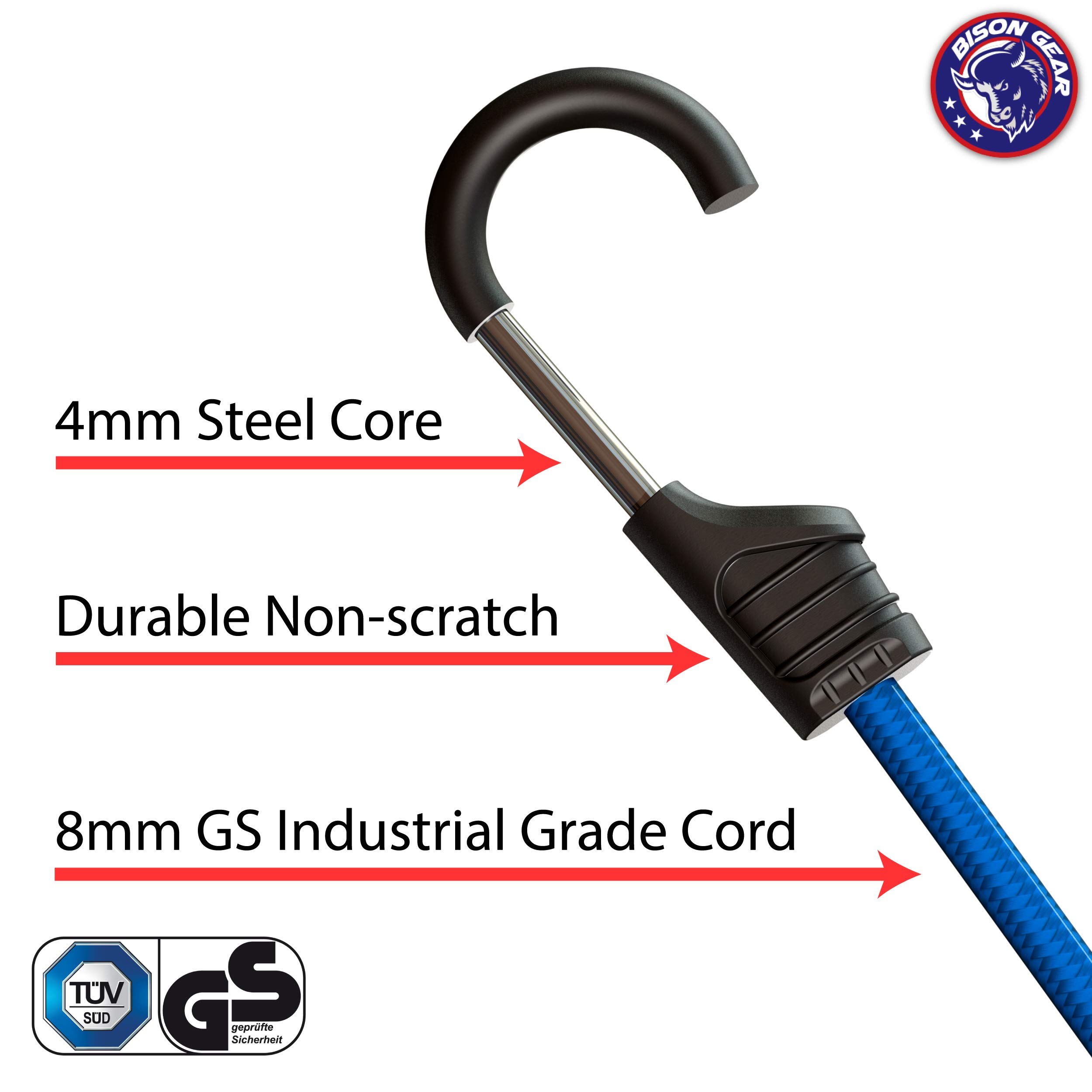 Bison Gear 28PC Premium Bungee Cord Assortment Including Ball Bungees