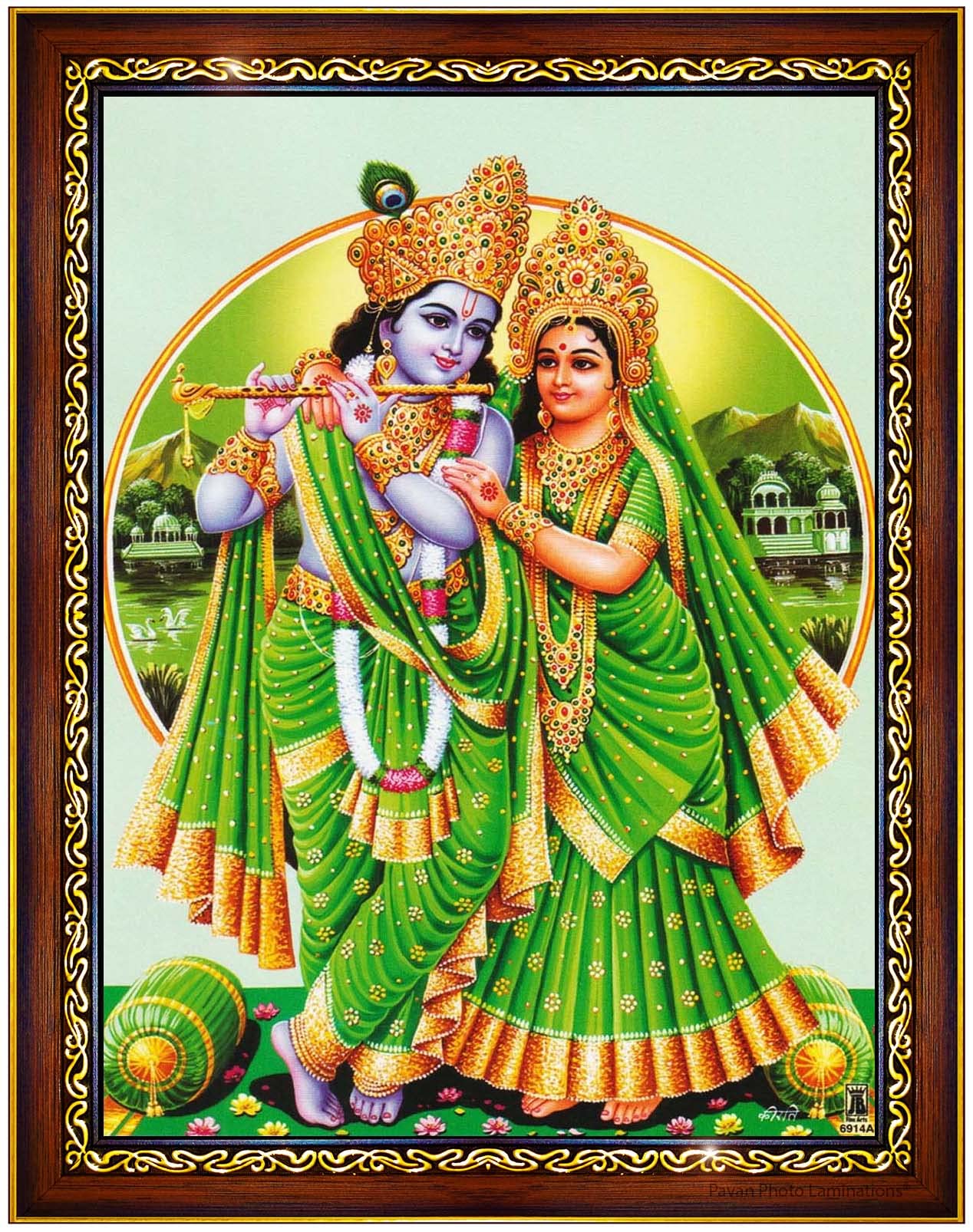 Buy Pavan Photo Laminations, Lord Shri Krishna Radha Kishan Radhe Shyam