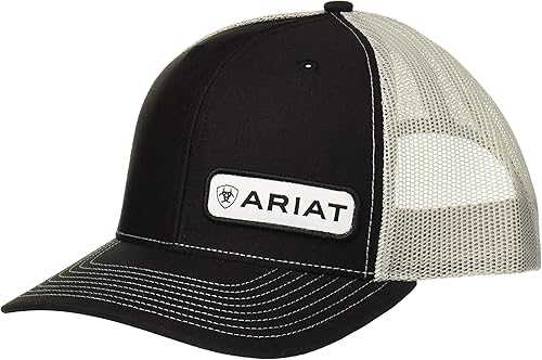 ARIAT Gorra de malla con parche para hombre, color negro, talla única, Negro -