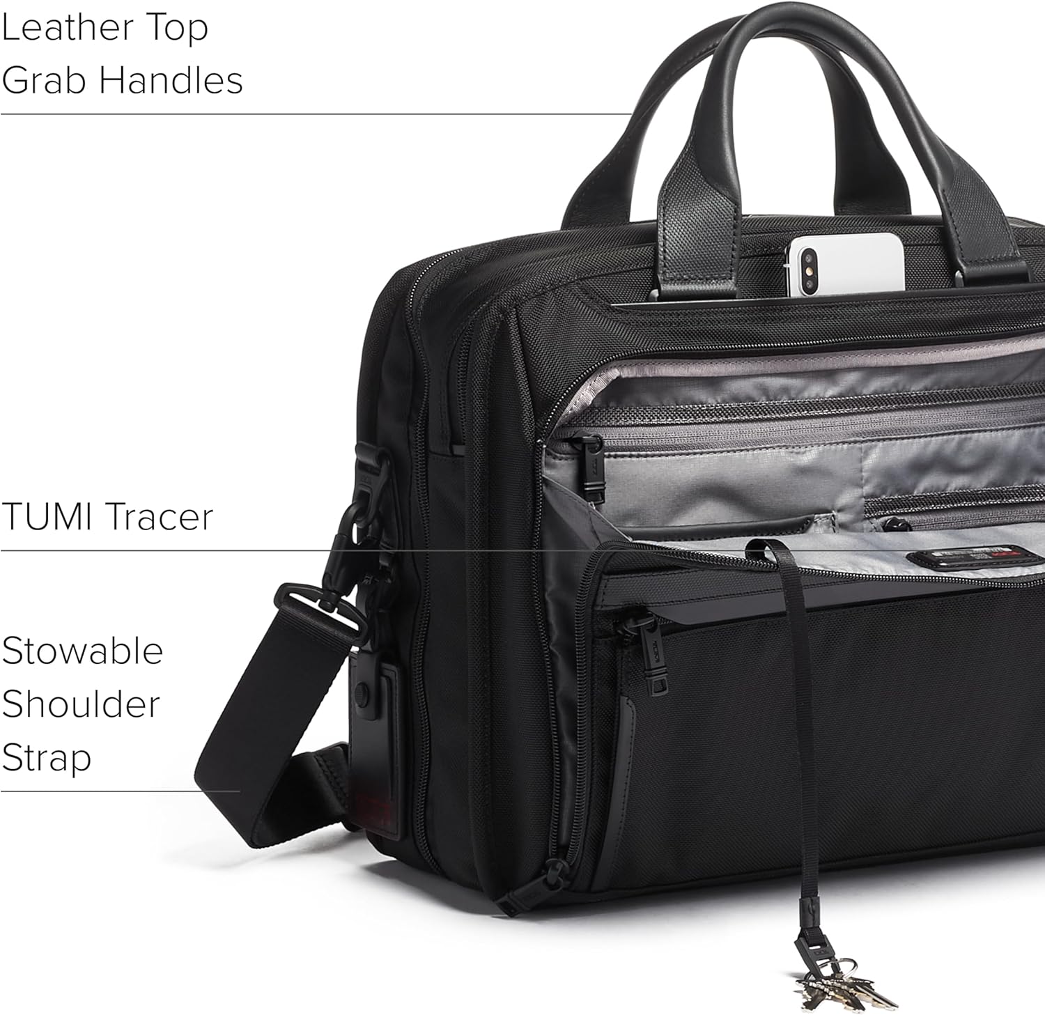 TUMI - Alpha Organizer Brief - Laptop Briefcase for Commute or Travel - Fits Up to 15" Laptop - Removable Shoulder Strap