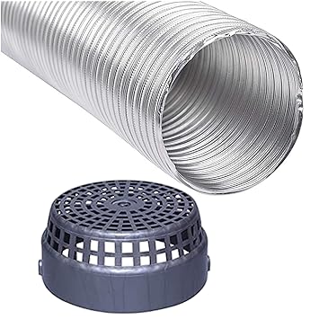 6 Inch Aluminium Flexible Exhaust Pipe for Chimney, Extended Upto 6 Feet, Free Cowl Cover
