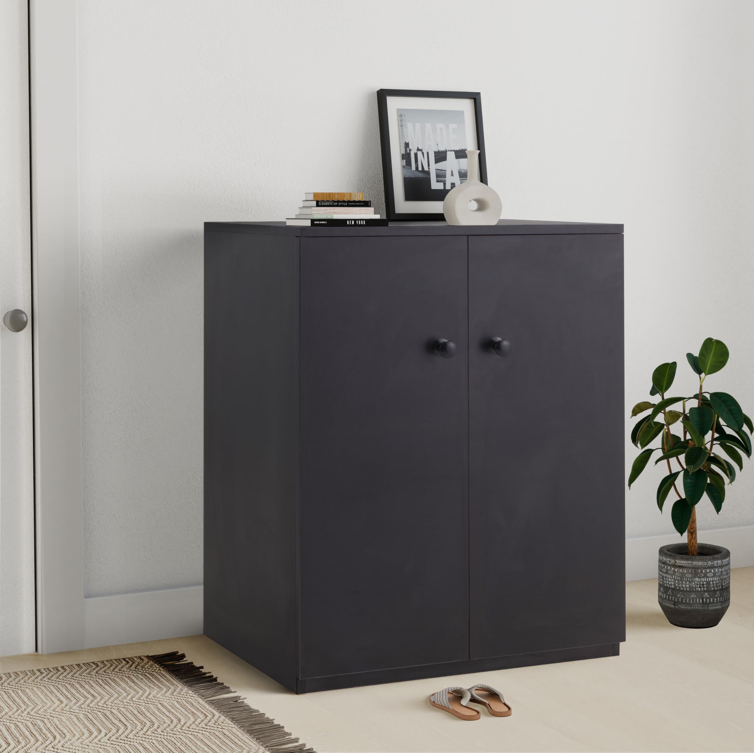 Amazon Brand - Solimo Engineered Wood 2 Door Shoe Rack | Wenge-image-21