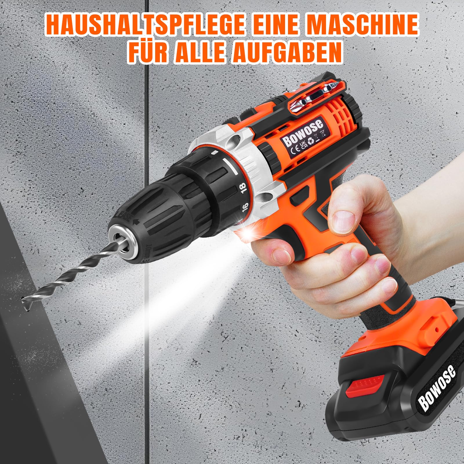Akkuschrauber Set Schlagbohrschrauber Bohrmaschine mit Ladegerät/Akkus, Akkuschrauber Mini Bohrer SET Bits Schraubendreher Batterie Bohr Maschine