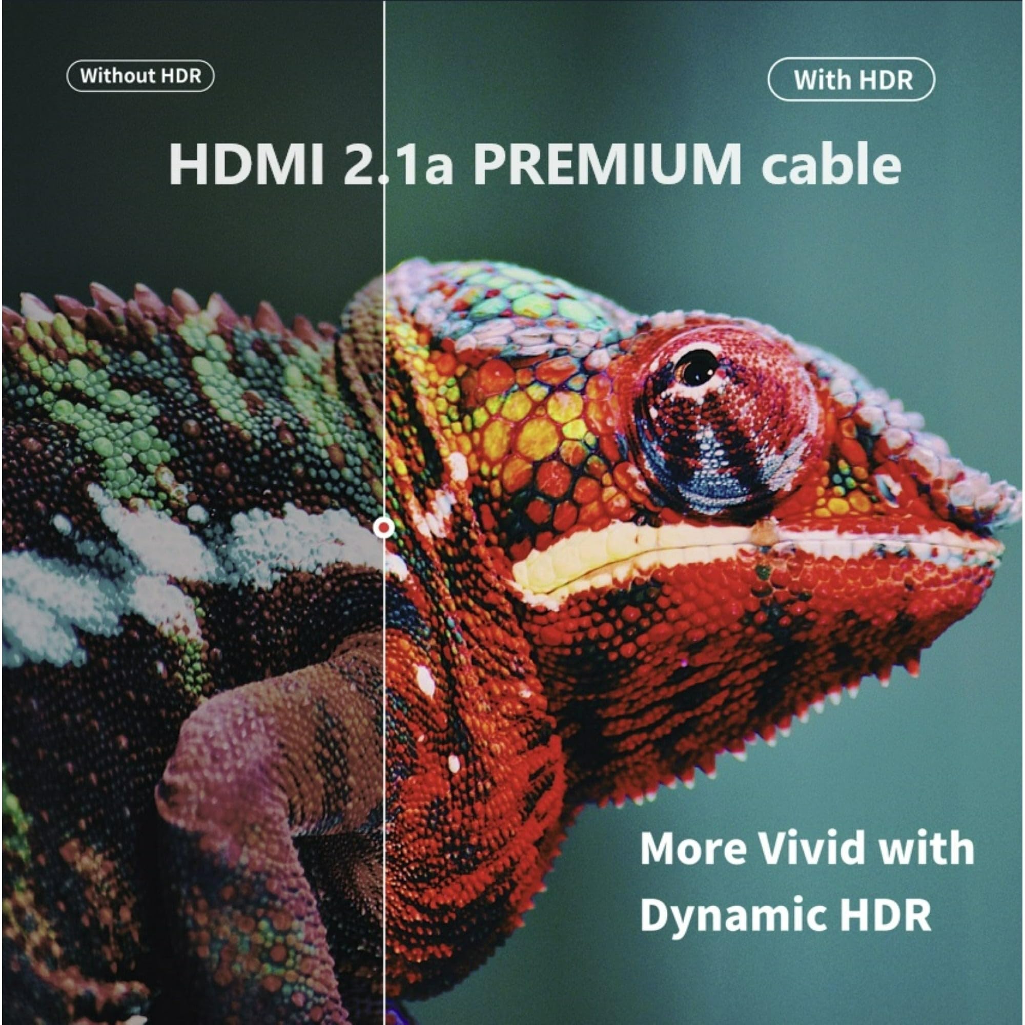 Cable HDMI 2.1a Lifetime de 6 pies – 4K 8K 10K Cable DG de alta velocidad extrema – Kevlar – 8K @60Hz 4K @120Hz Video 48Gbps, HDR dinámico, DTSX, eARC, compatible con PS5, XBox, HDTV, Roku, Smart TV,