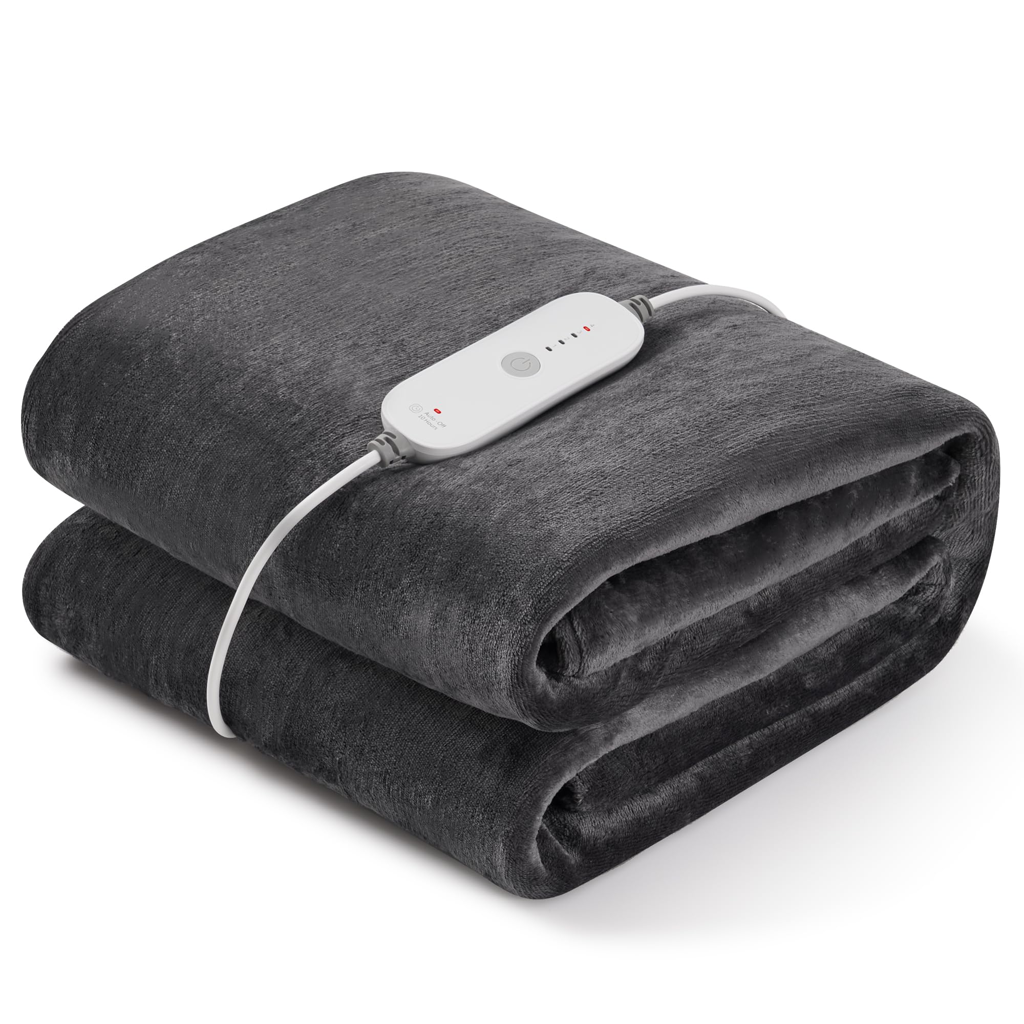 Manta Eléctrica Grande de Franela Doble Cara 150x200 cm - Calefacción Rápida, 4 Niveles de Calor, Apagado Automático de Seguridad (10h), Envoltura Cómoda para Cama y Sofá - Regalo de Invierno