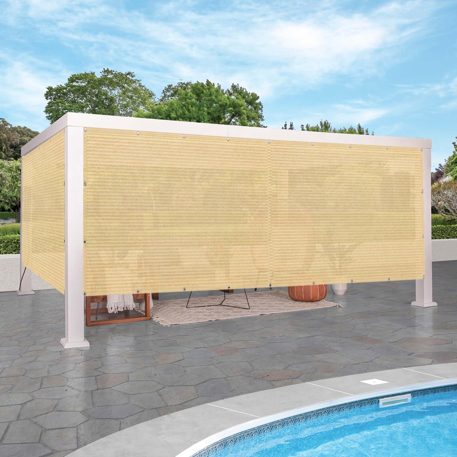 Toile respirante HDPE jaune sable de haute densité avec œillets de fixation