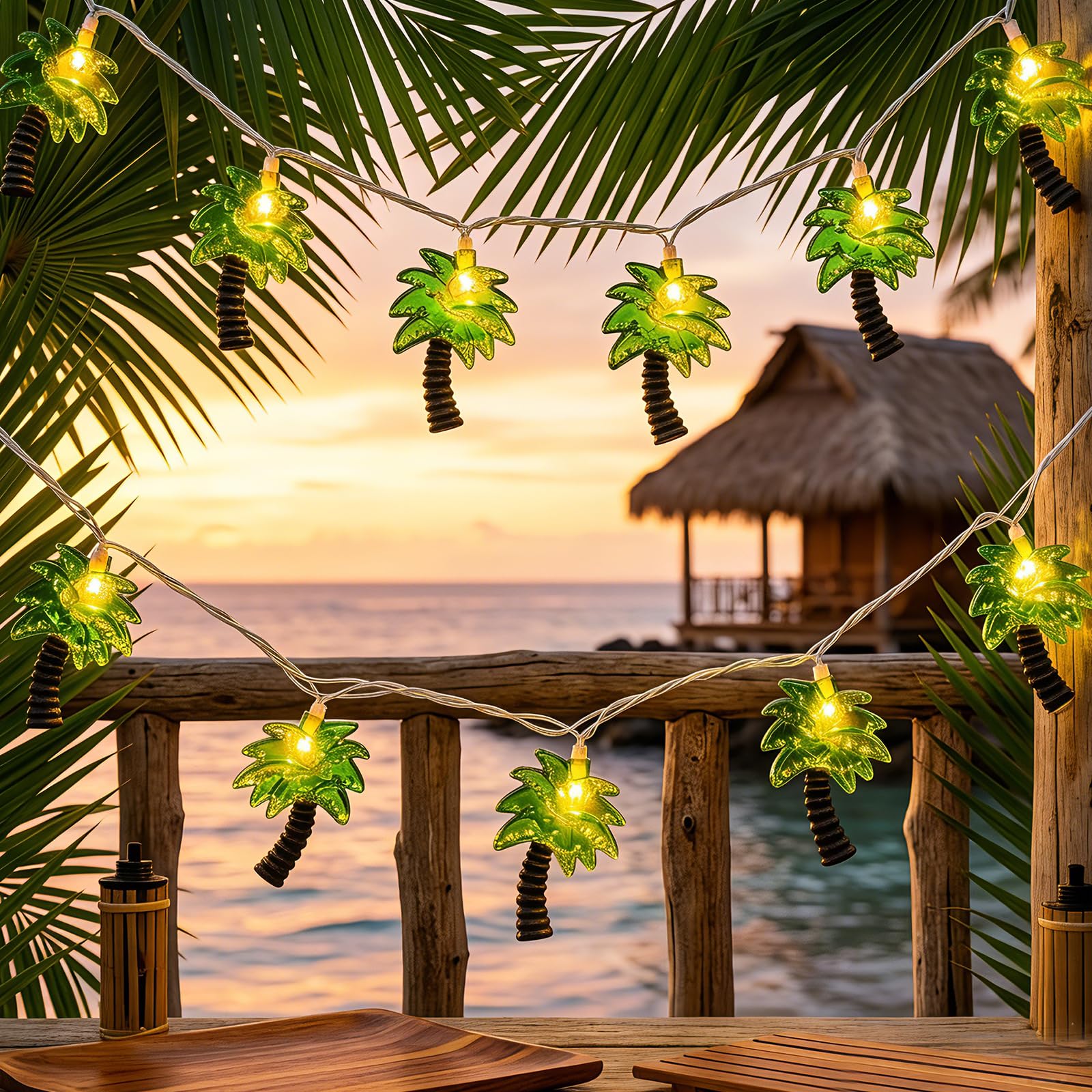 Photo 1 of Cbebew 12FT Palm Tree String Lights, 20 LED