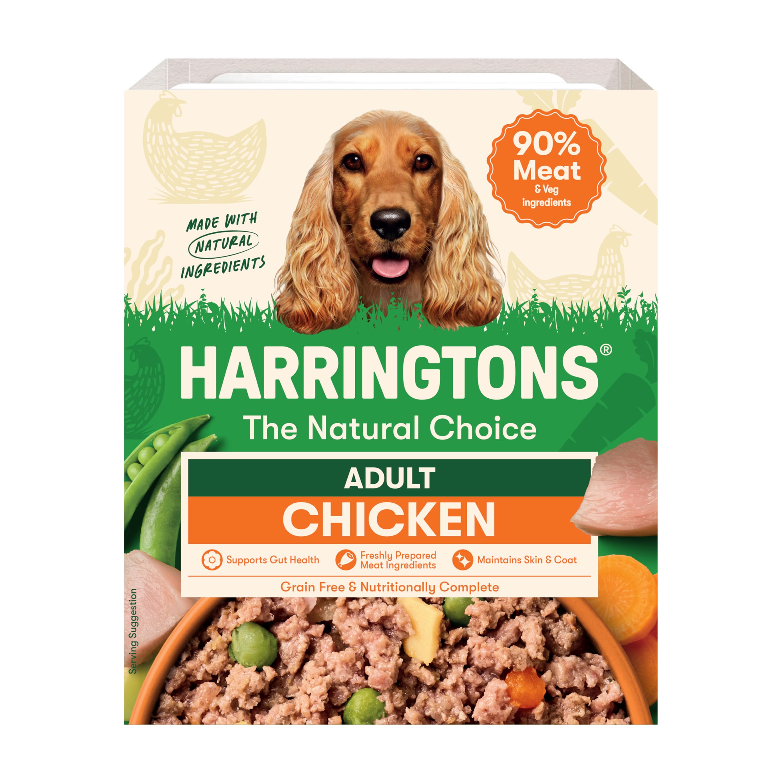 Harringtons Complete Wet Adult Dog Food Trays Chicken & Potato 8x400g