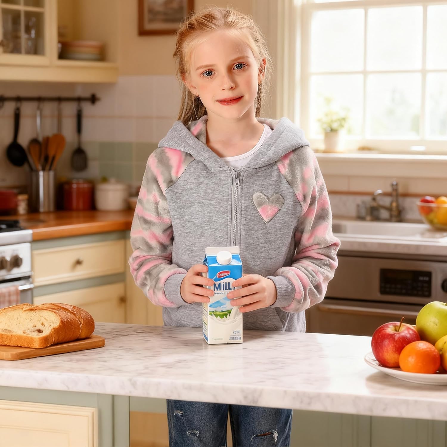 V.&GRIN Girl Zip up Hoodie Sweatshirt Soft Fuzzy Fleece Jacket with Pocket for Girls 5-16 Years - Image 3