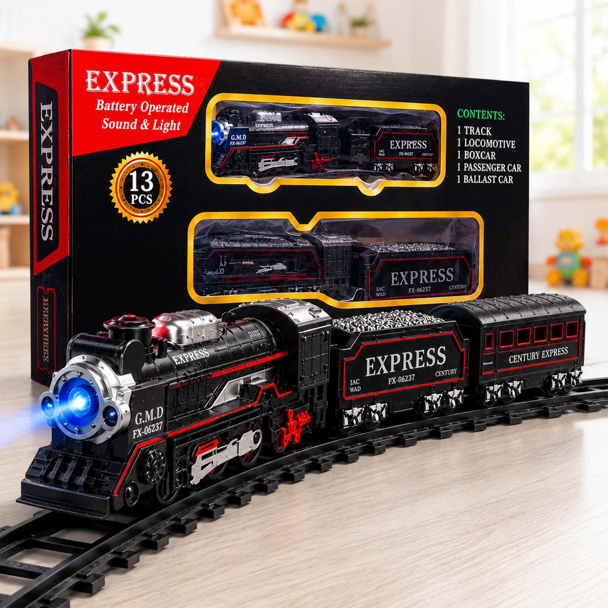NHR Rechargeable Train Set - Kids Electric Steam Train -8 NHR Rechargeable Train Set - Kids Electric Steam Train -8