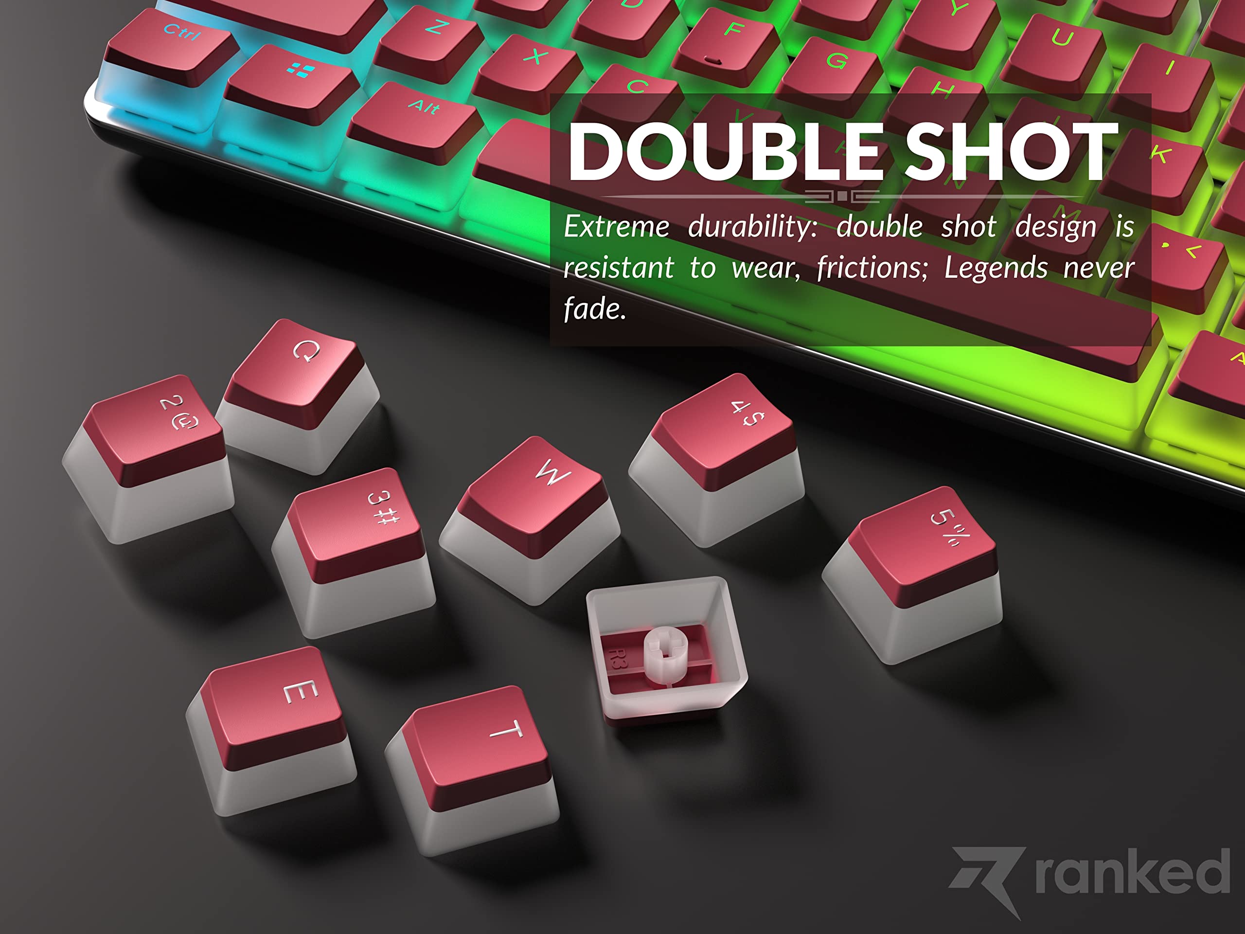 Amazon.com: Ranked Pudding PBT Keycaps | 112 Double Shot