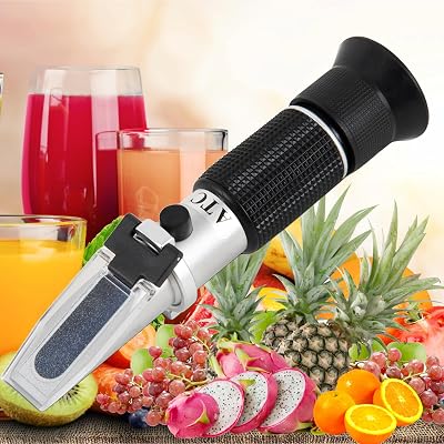 LABART Brix Refractometer with ATC, Handheld Brix Meter 0-32% Portable Brix Reader Tester for Measuring Sugar Content in