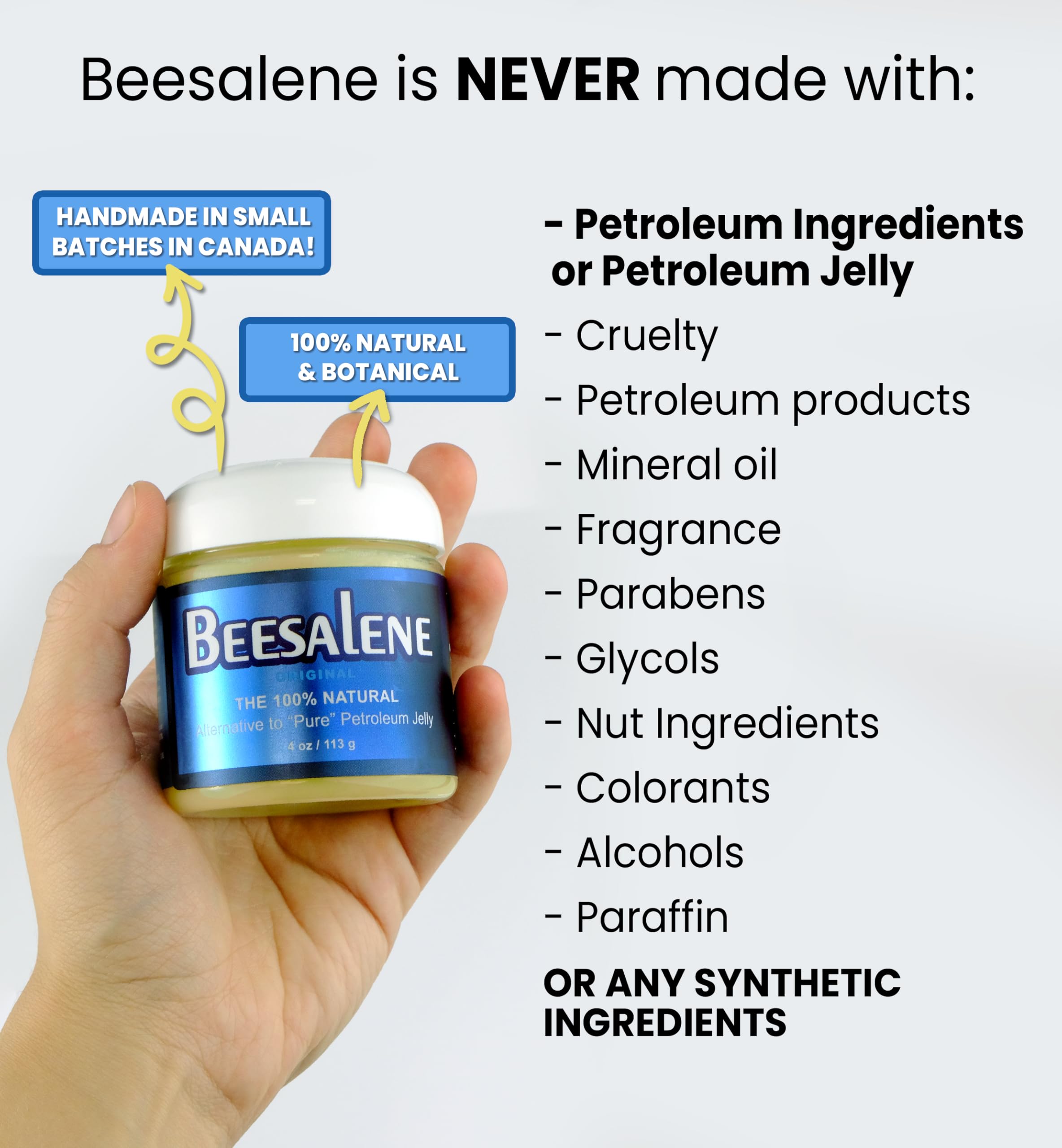 Beesalene Original Unpetroleum Natural Petroleum Jelly Alternative