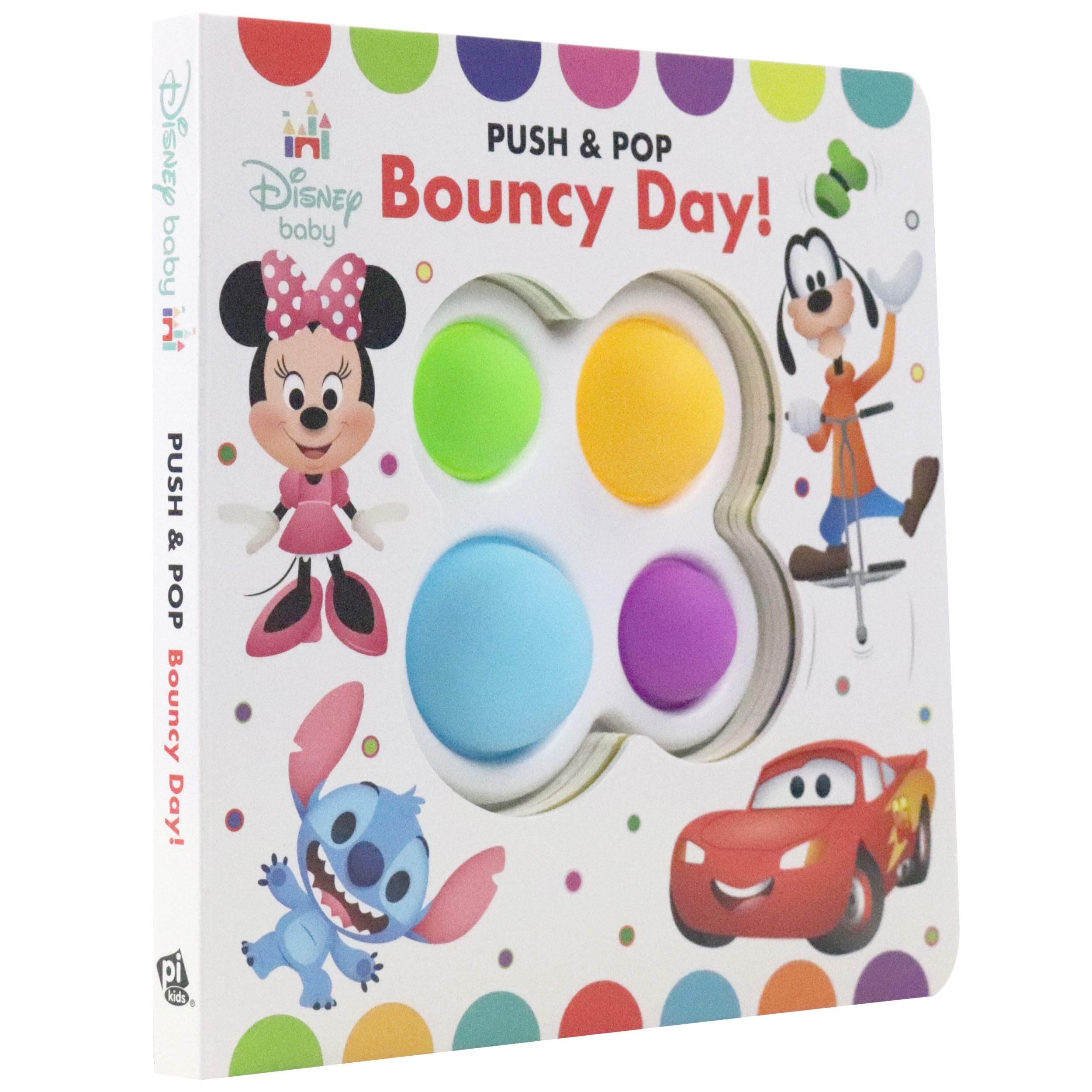 Disney Baby Mickey, Minnie Mouse, Cars, Stitch, and More! - Bouncy Day! Push & Pop - Tactile Fidget Toy Play - PI Kids - Image 5