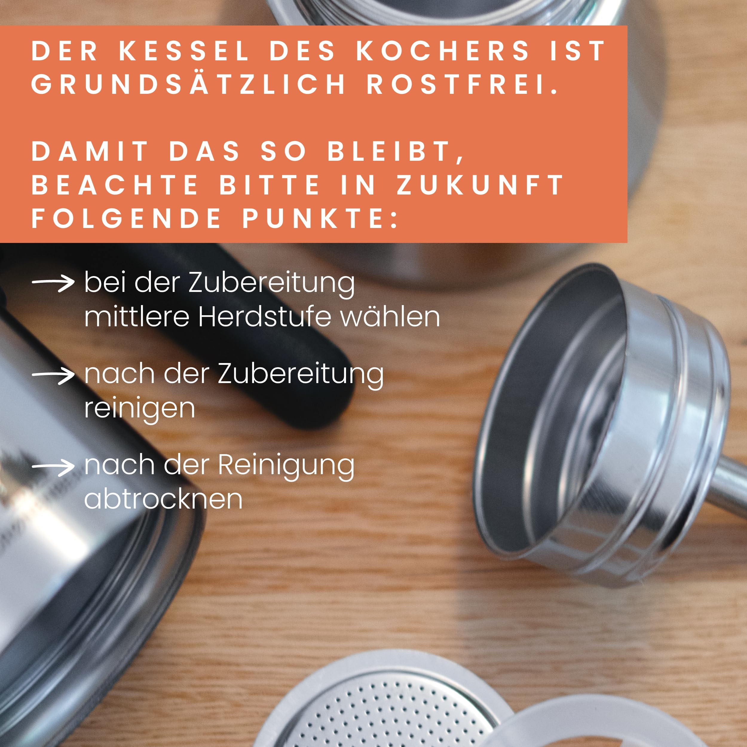Groenenberg Espressokocher Induktion + Reduziersieb I Edelstahl Mokkakanne 4 oder 6 Tassen Espresso I Espressokanne inkl. Ersatzdichtung