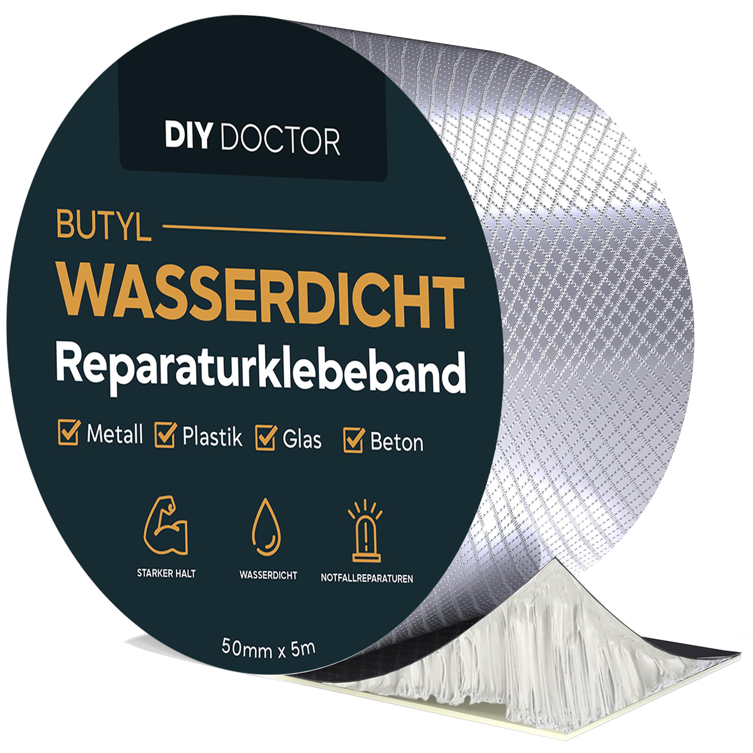 DIY Doctor Butylband – 50mm x 5m – Aluminium Wasserdichtes Reparaturband für Dachlecks – Robustes Outdoor-Dichtungsband
