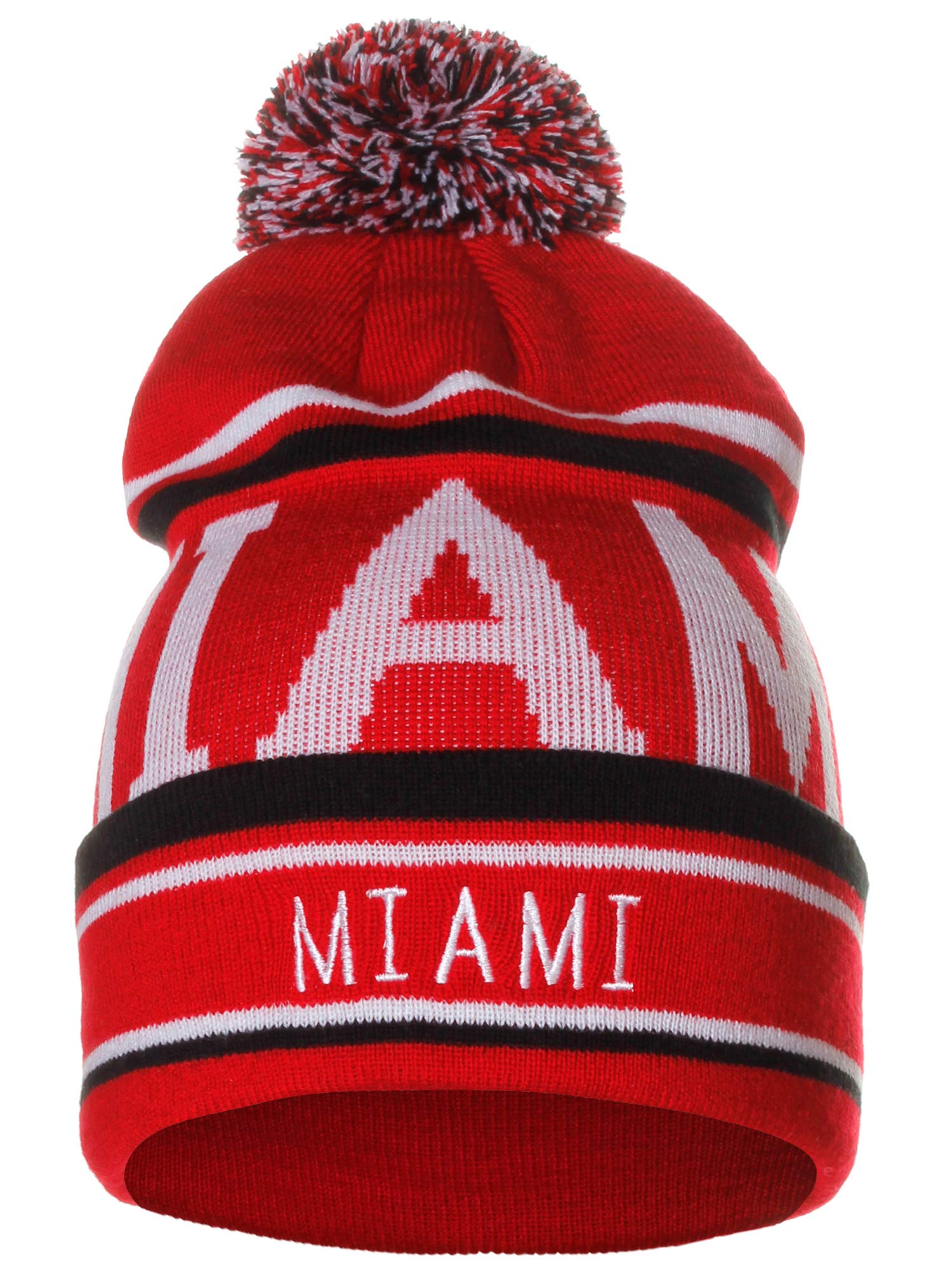 American CitiesUnisex USA Cities Fashion Large Letters Pom Pom Knit Hat Beanie