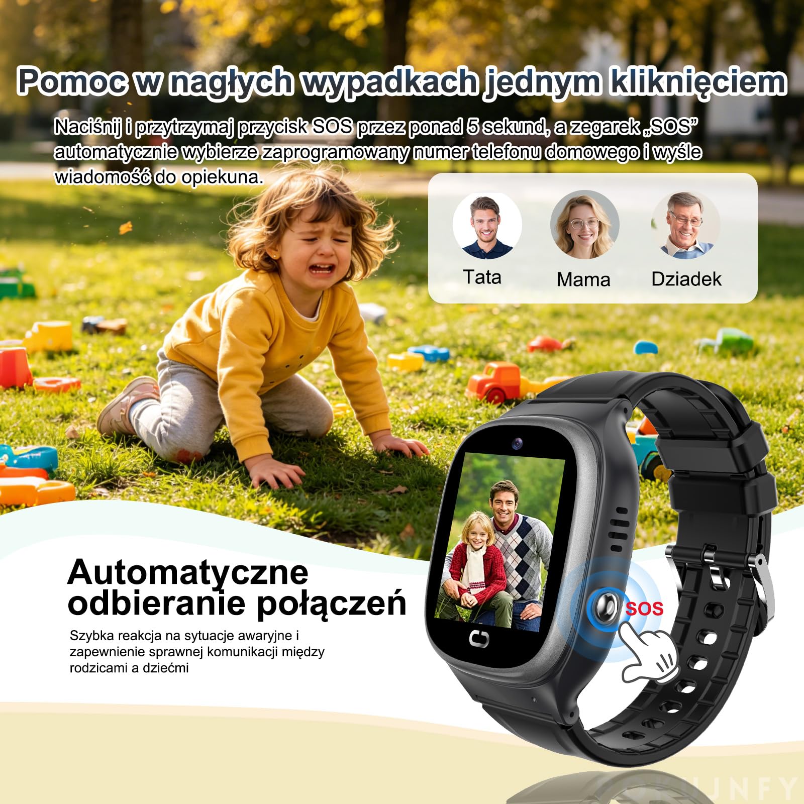Smartwatch dla Dzieci z GPS Rozmowy Telefoniczne Czat SOS Kontakty Budzik Gra IP68 Wodoodporny Tryb Klasowy Zegarki Cyfrowe Smartwatch Dziecięcy Chłopcy Dziewczynki Urodziny Prezenty