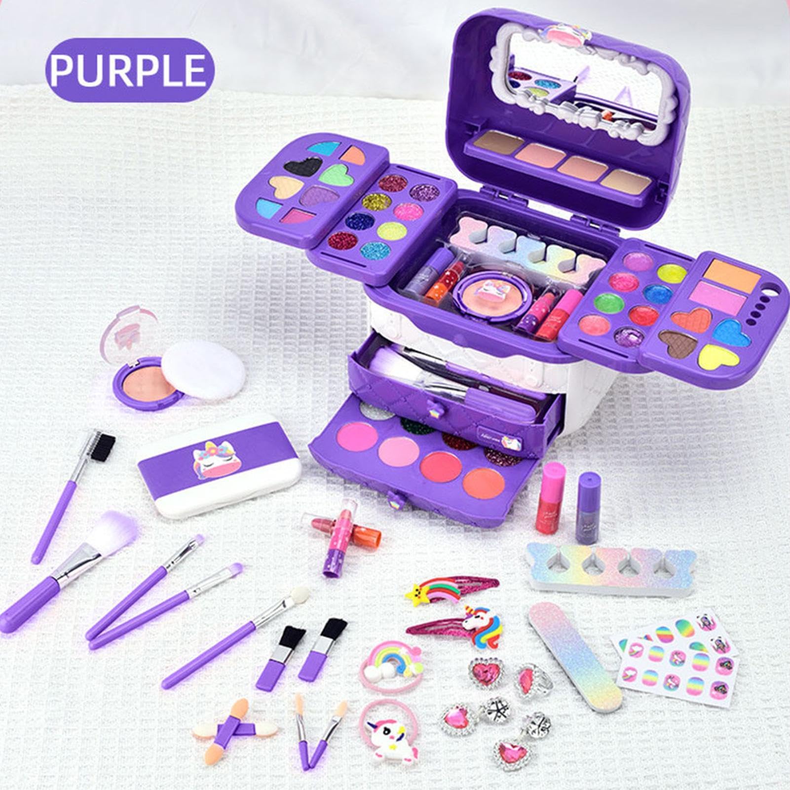 I bambini giocano a truccarsi, truccarsi con i giocattoli Trucco lavabile | Giochi finti Kit trucco per bambini con specchi, di vestire la principessa, giocattolo di Natale e compl