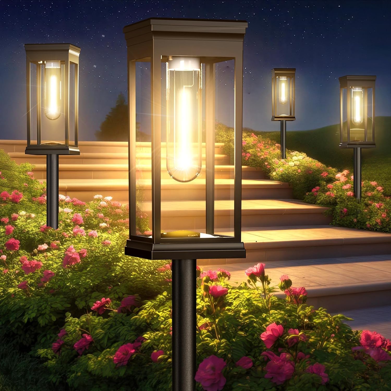 Solpex Solar Pathway Lights – Waterproof Outdoor Garden Lights for Yard, Lawn, Patio – Auto On/Off LED Landscape Lighting, Decorative Solar Walkway Lights (Warm, Pack 8)-image-47