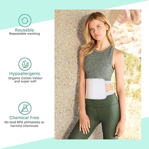 Miniatura 3 de Paquete de aceite de ricino orgánico para hígado, paquete de aceite de ricino reutilizable para cintura, cuello y pecho, almohadillas con correa