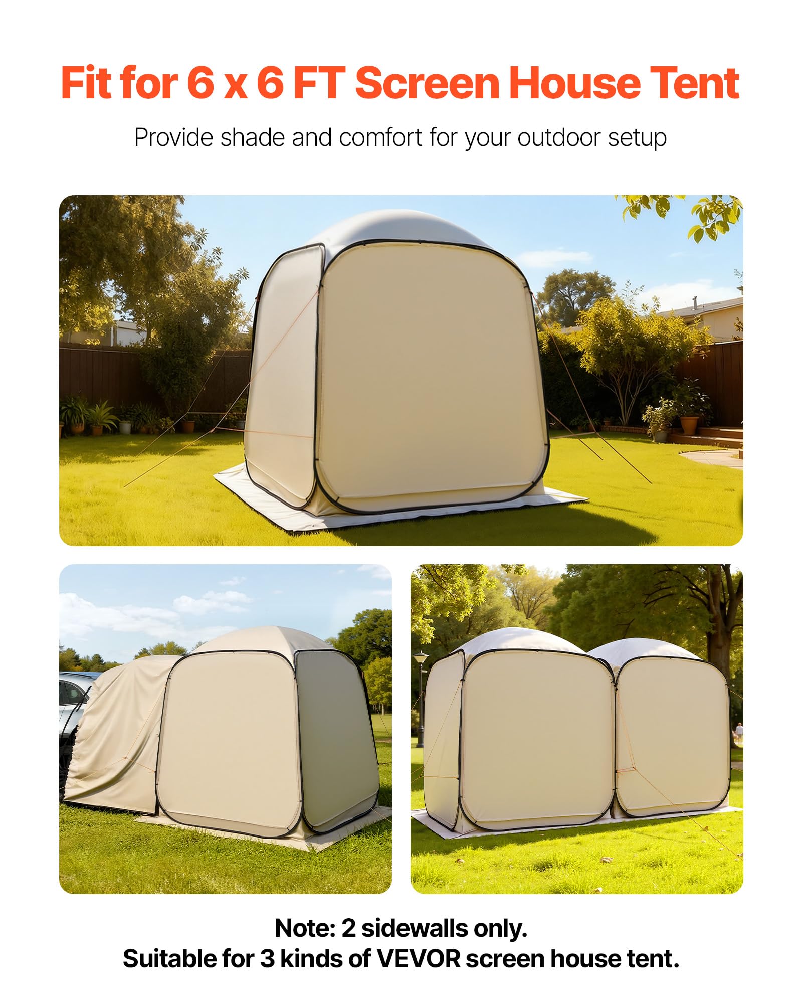 VEVOR Tente moustiquaire pliable de 3 x 2,8 m pour 4 à 8 personnes, auvent portable avec sac de transport, côtés en filet, piquets de sol, pour jardin, terrasse, arrière-cour, activités de plein air