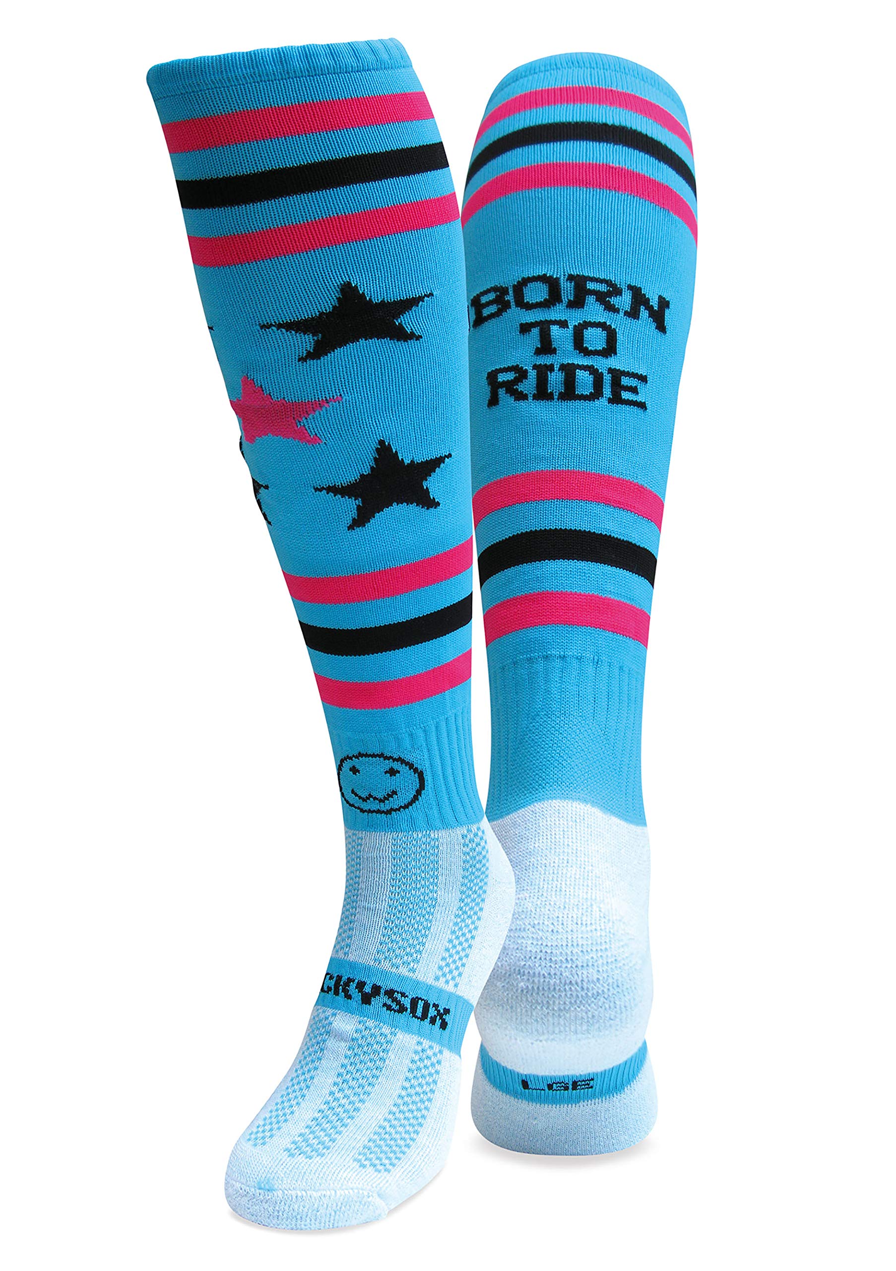 WackySox Born To Ride Knee Length Sports Socks, Equestrian Socks, Horse Riding Socks
