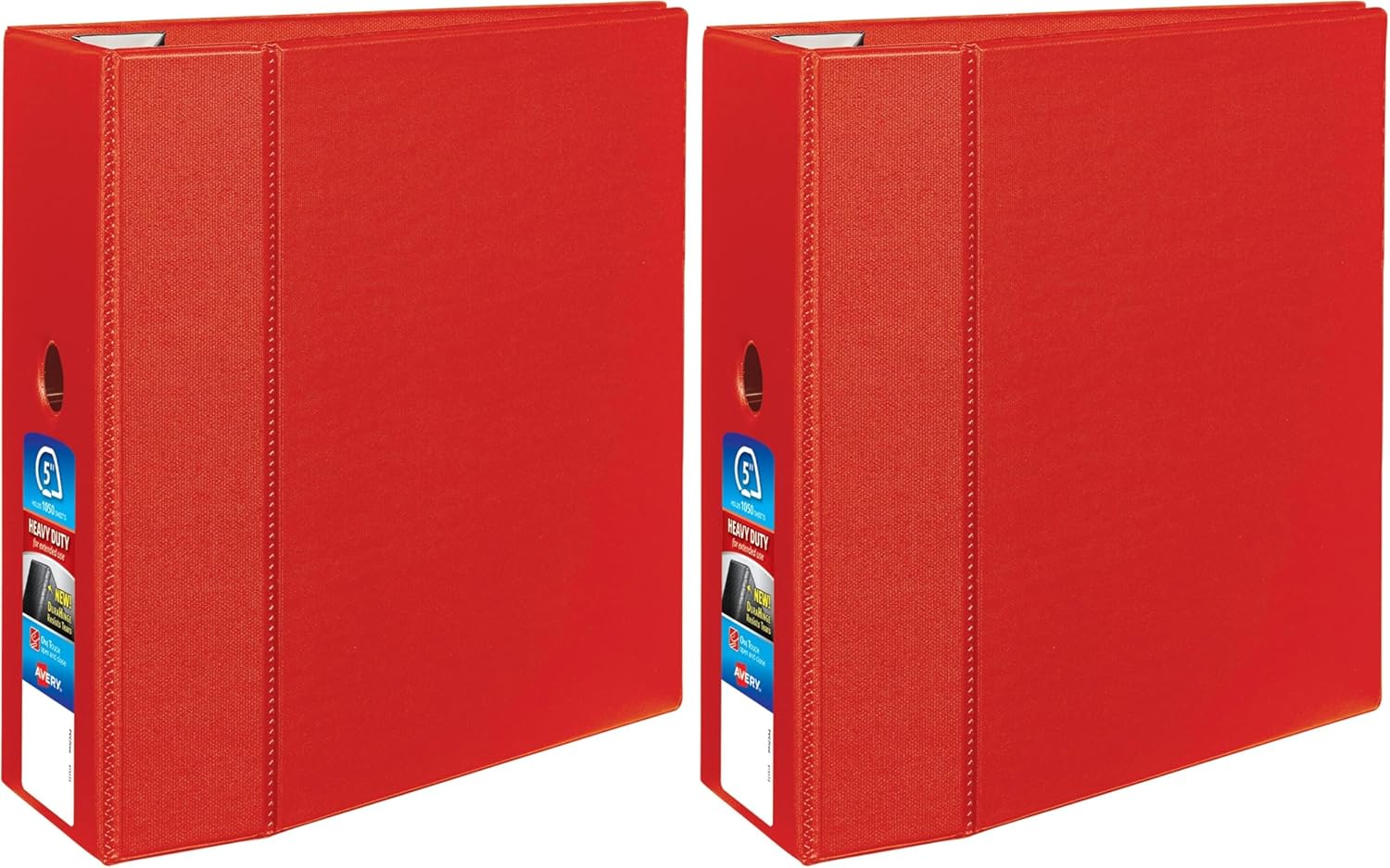 Avery Heavy-Duty 3 Ring Binder, 5 Inch One Touch EZD Rings, 2.3/4.8 Inch Spine, 1 Red Binder (79586)