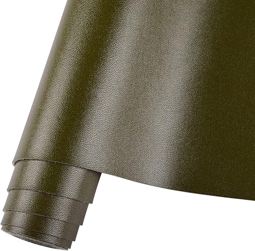 Miniatura 8 de Rollo de hojas de piel sintética color rojo liso liso de 12 x 53 pulgadas, muy adecuado para hacer manualidades, aretes de cuero, lazos, costura