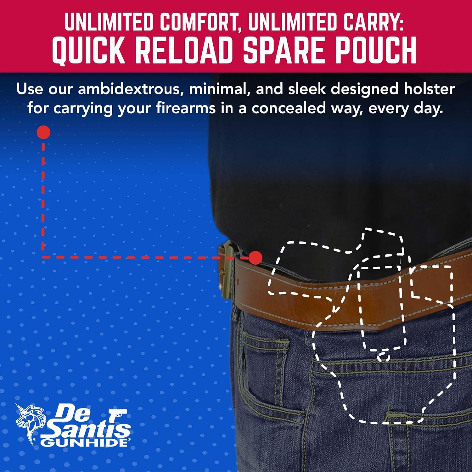 DeSantis Tuck-This II - IWB Gun Holster for Men and Women, Concealed Carry for Pistols, Ambidextrous, Made with 1050D Ballistic Nylon, Adjustable Belt Tab