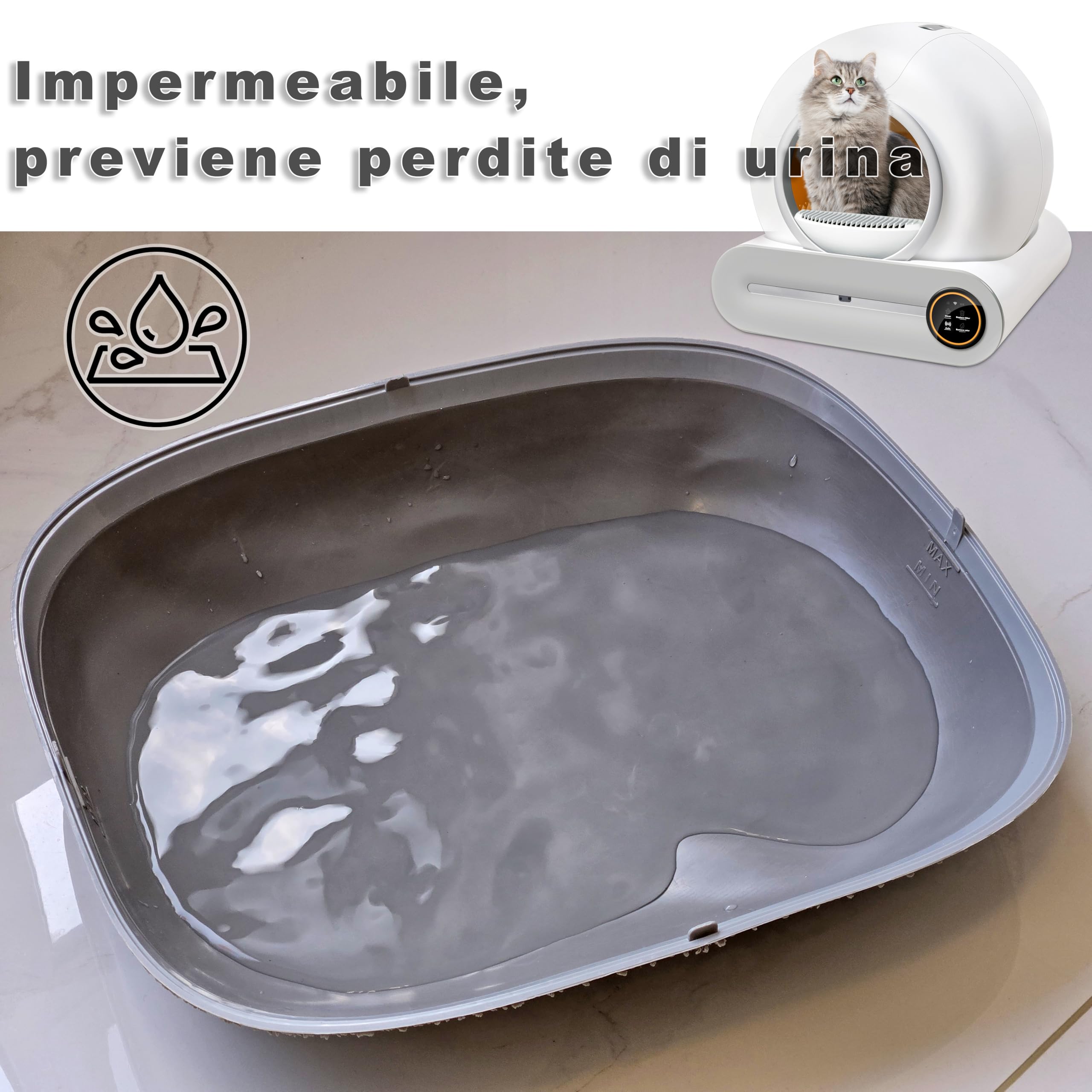 Silicone Tappetino Lettiera Gatto, Tappetino Igienico per Gatti Impermeabile Antiscivolo, Può Essere Utilizzato Come Sostituto del Pavimento in Silicone Autopulente per Lettiere per Gatti