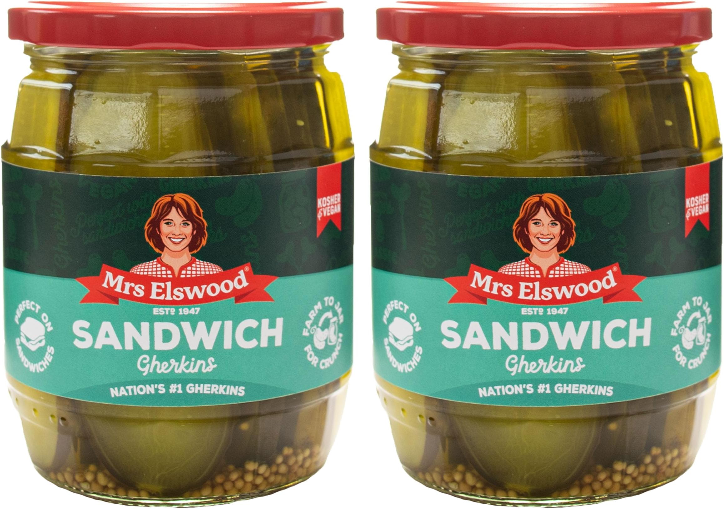 Mrs Elswood Sweet Cucumber Sandwich Slices (540g) - Pack of 2