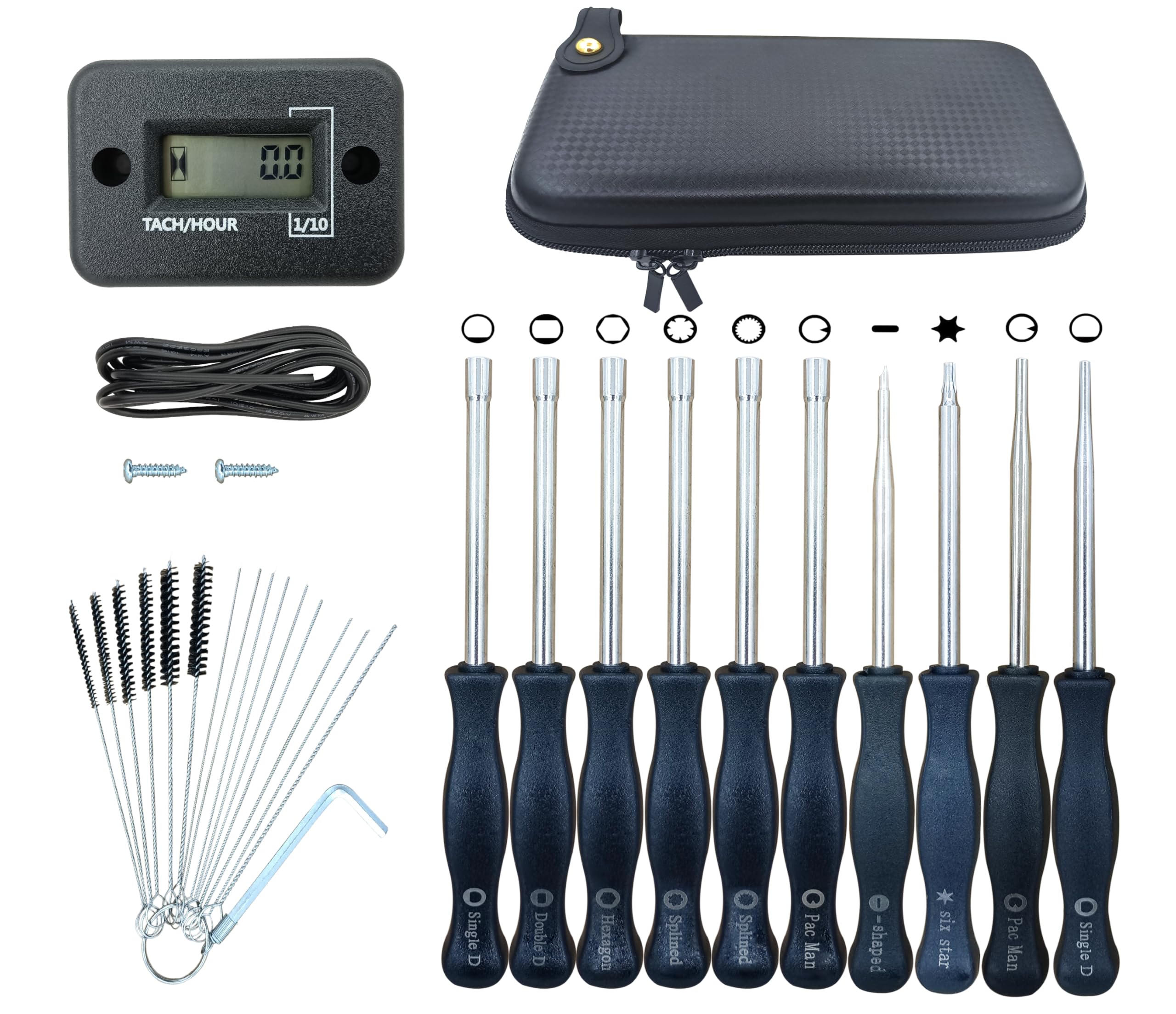 Herramienta de ajuste de carburador RPM tacómetro para Stihl Husqvarna Echo Poulan MTD Ryobi Homelite de 2 ciclos de motor pequeño para motosierra de Weed Eater