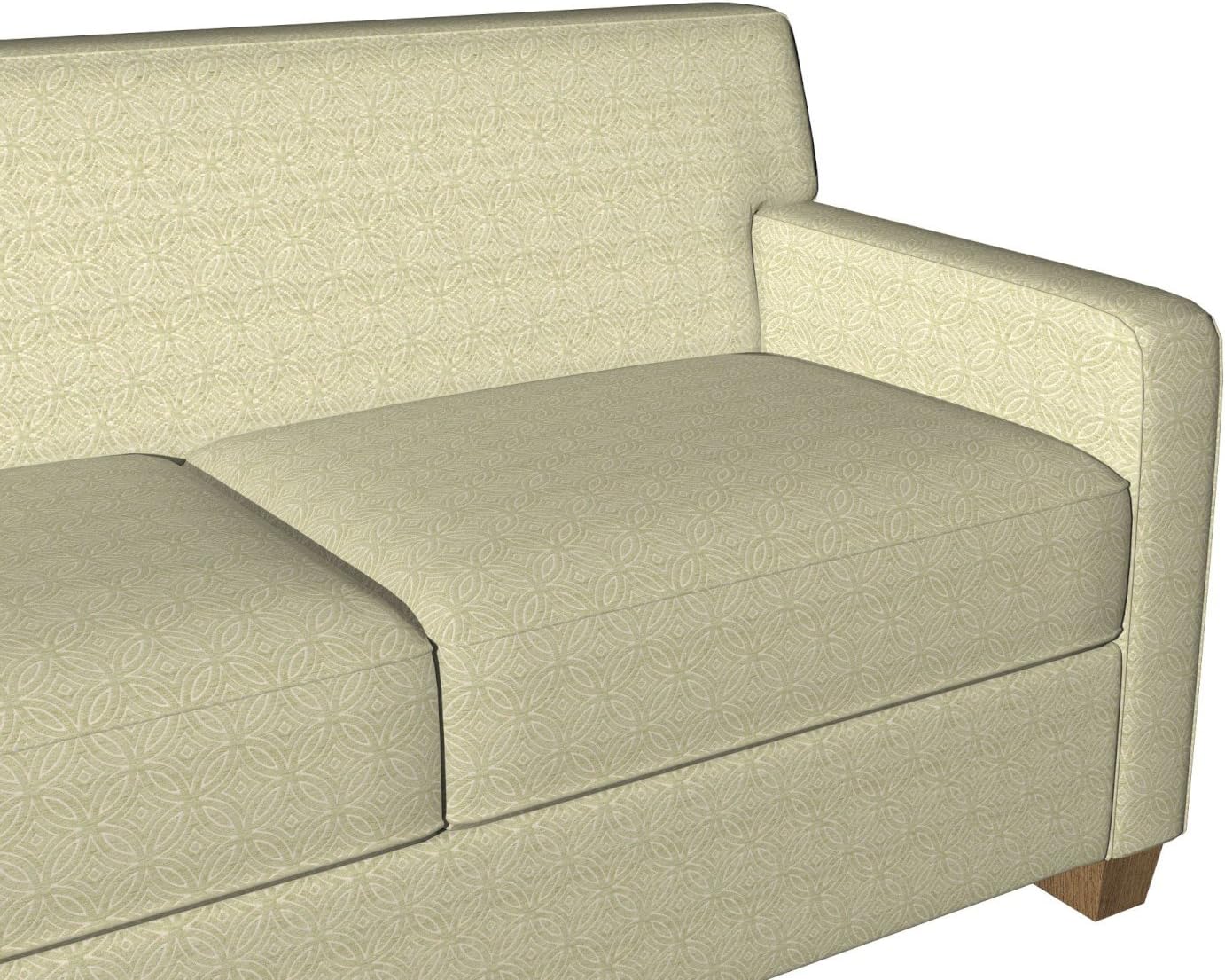 Light Green Woven Geometric Chenille Upholstery Fabric by The Yard - SKU: Aubrey Seaglass