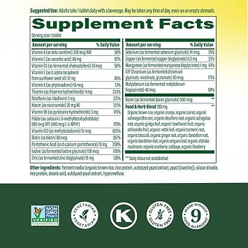 MegaFood One Daily Multivitamin for Men 40+ with 21 Nutrients, 30 Tablets | Immune Support, Heart, Muscle & Prostate Health, Methylated B12, Methylfolate, Vitamin D3, C & Zinc, Vegetarian, 30 Servings