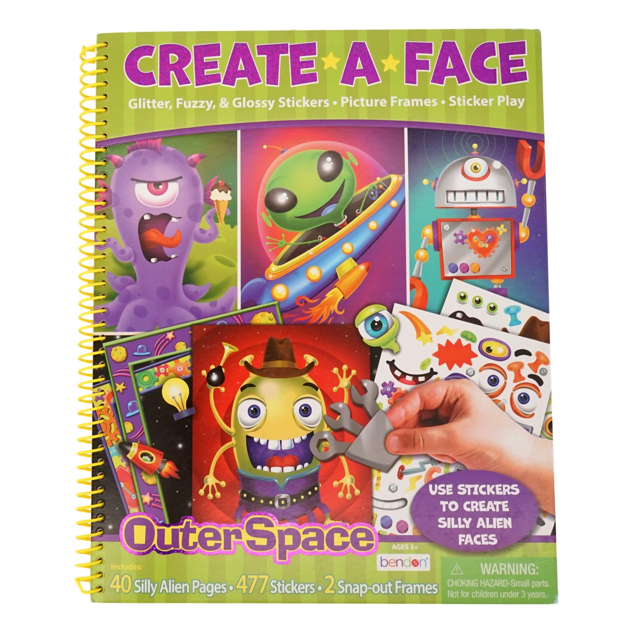 Create-A-Face Book (Outer Space) Spiral Bound Sticker Face Creative Arts Crafts Activity Kids