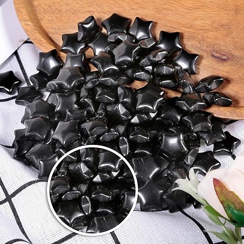 Miniatura 4 de Nupuyai Juego de 10 mini piedras de palma de bolsillo con forma de estrella de cristal, piedra de cristal curativa de reiki para ansiedad,